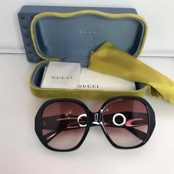 Gucci Sunglasses Women's GG0796S 002 Black/Red Gradient - Picture 7 of 16